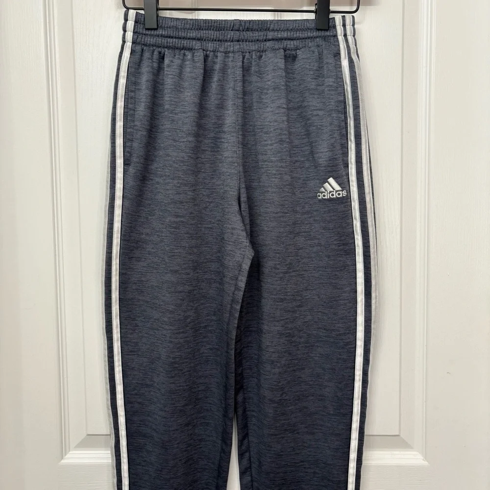 Gray 3-Stripe Joggers | Adidas Youth L (14/16)